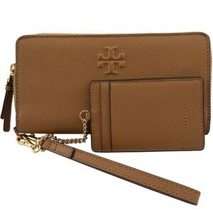 NWT Tory Burch Women's Pebble Leather Thea Zip Continental Wallet With ID Card